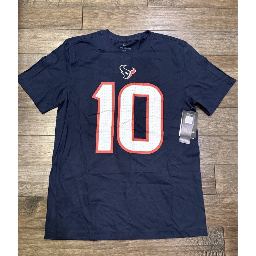 Nike Houston Texans T-Shirt Mens Medium Navy Blue Davis Mills 10 NFL Tee NEW